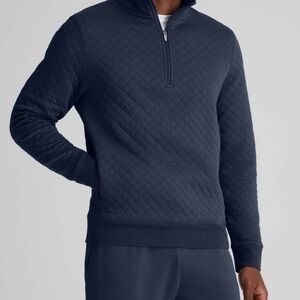 Tommy John Quilted Quarter Zip Size Large New With Tags Color is Dress Blues